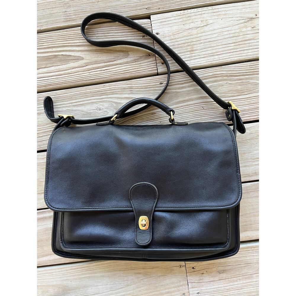 Vintage Coach Metropolitan bag messenger black leather 5180 briefcase 90s